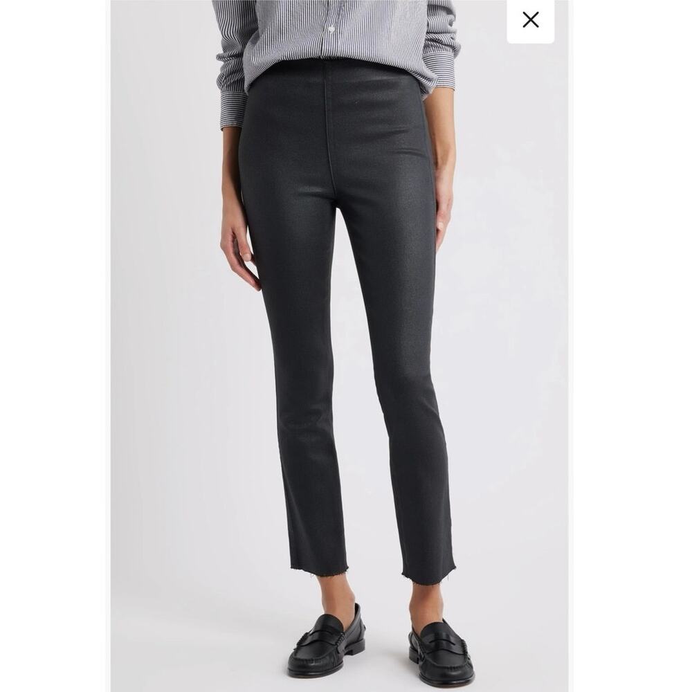 NWOT Frank & Eileen Derry Illusion Pull-On Pants in Black Wax SZ 28